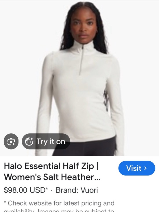 Vuori Tops - Woman Vuori Halo Essential Half-Zip in Soft Heather Gray M